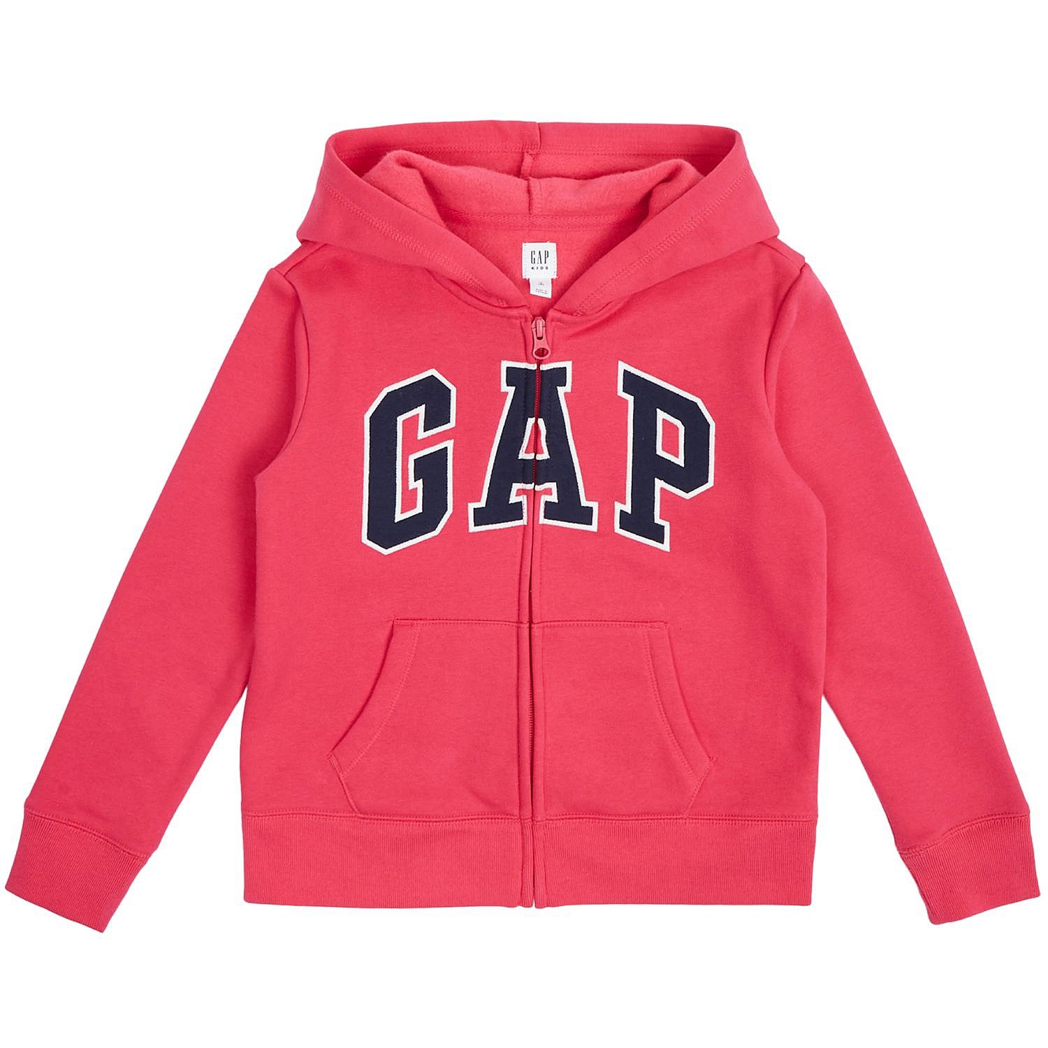 sweat-shirt GAP V-Frch SLD Logo Zip - Bright Claret - girl´s