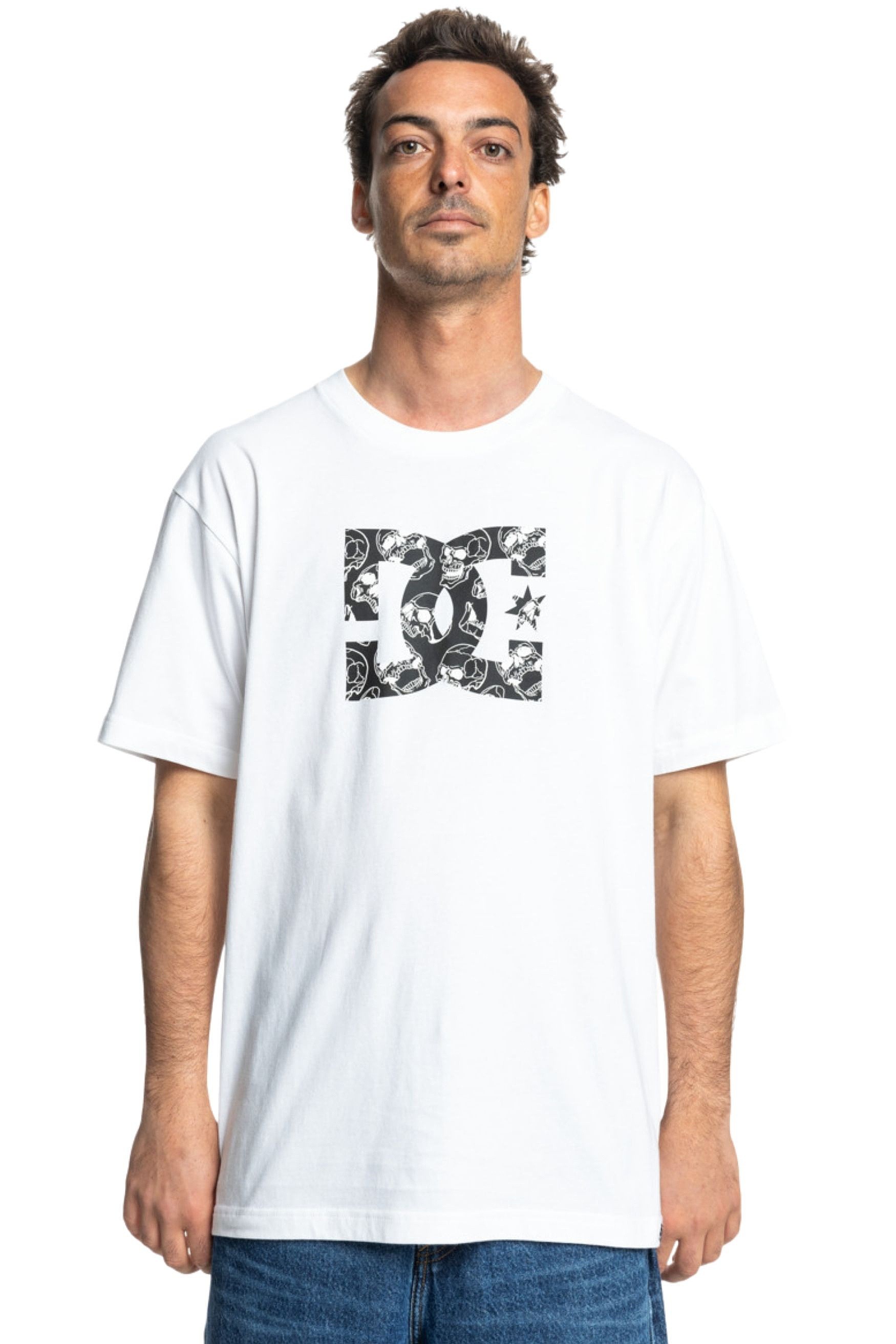 camisa DC Star Skully Lhss - WBB0/White - men´s