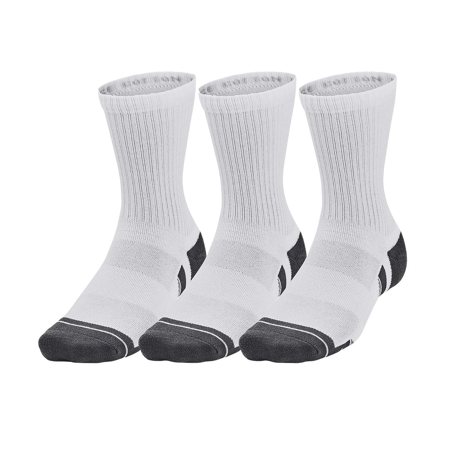 sokker Under Armour Performance Cotton Mid 3 Pack - White/Pitch Gray