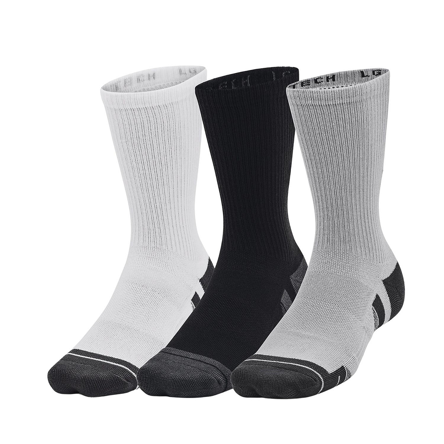 zokni Under Armour Performance Tech Crew 3 Pack - Gray/Mod Gray