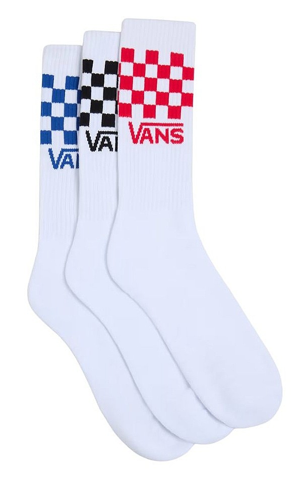 sockor Vans Classic Check Crew 3 Pack - Checkerboard White