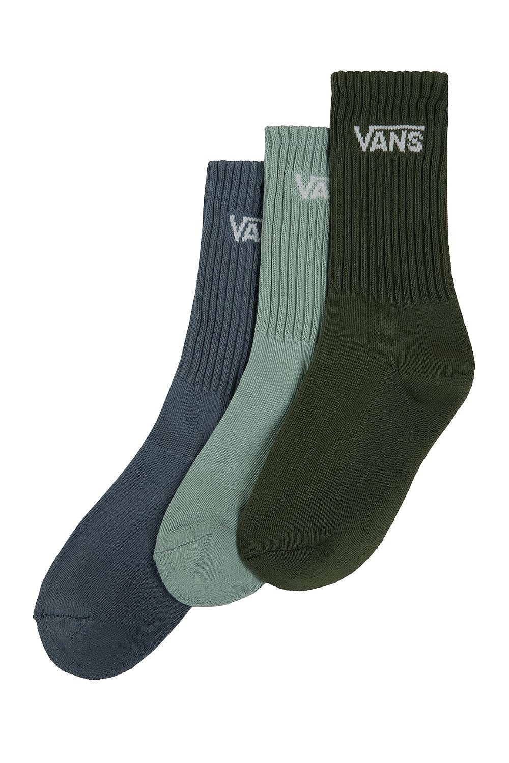 calcetines Vans Classic Crew 3 Pack - Gray Olive - unisex junior