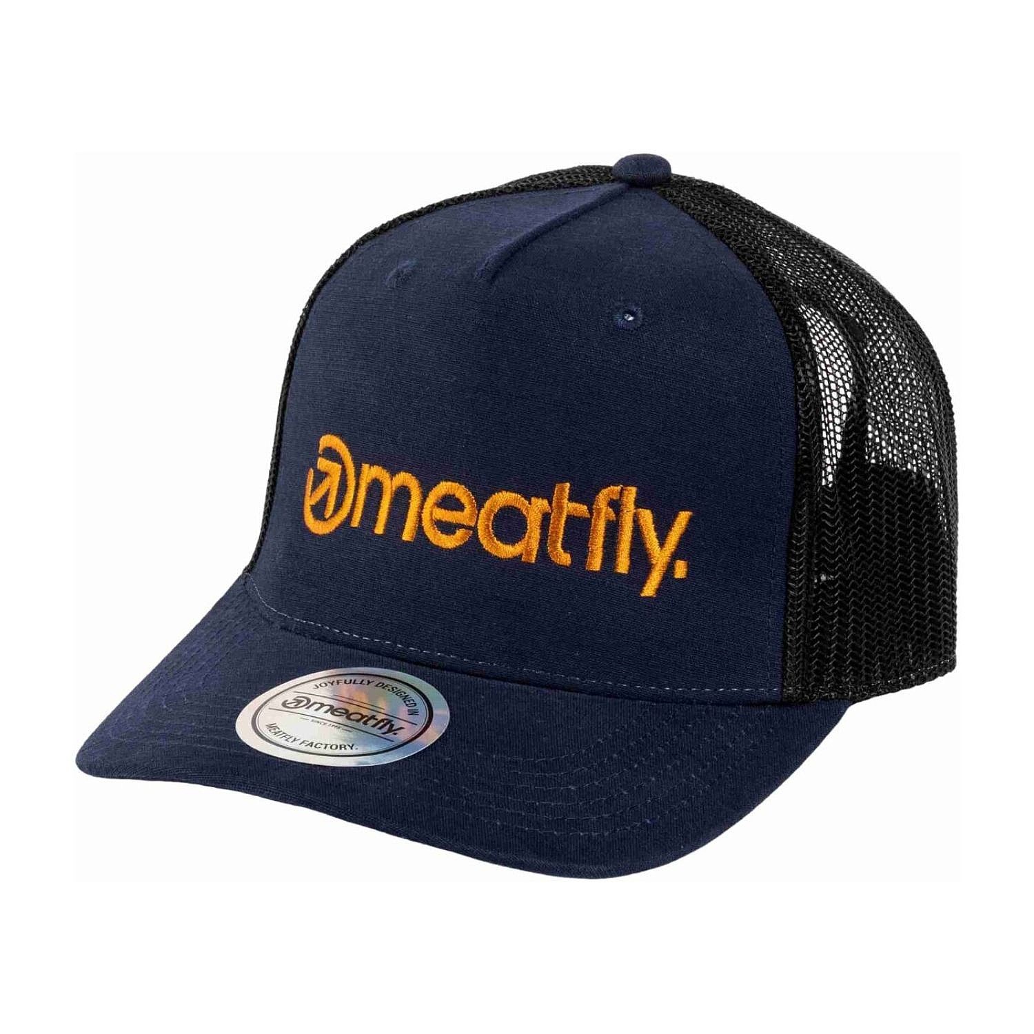 kšiltovka Meatfly Shaun Trucker - Navy/Brown Logo