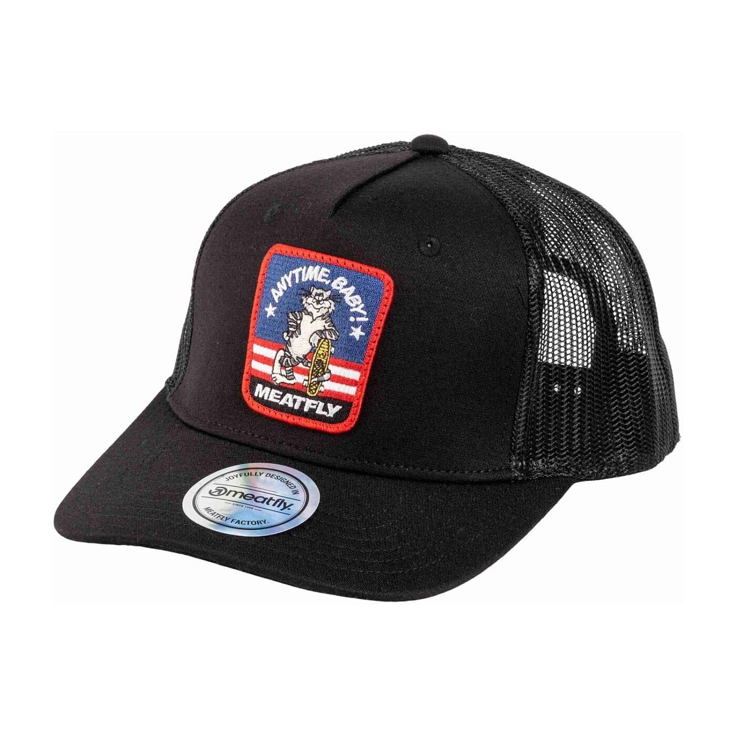 šiltovka Meatfly Corey Trucker - Black Tomcat