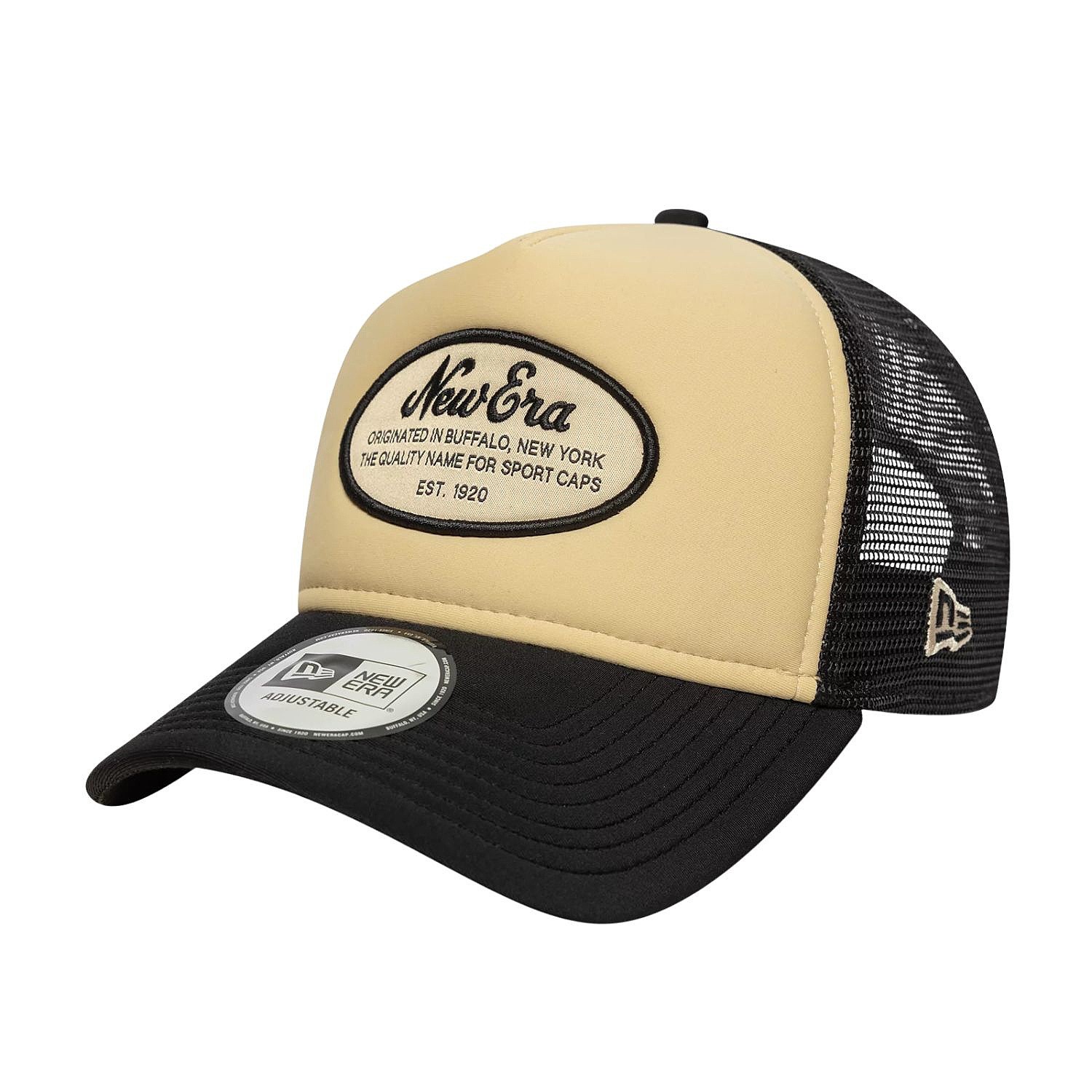 šiltovka New Era 9FO AF Oval Patch Trucker Branded - Black/Beige - men´s
