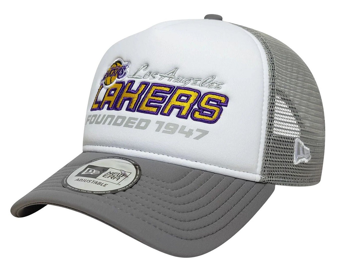 casquette New Era 9FO AF Graphic Trucker NBA Los Angeles Lakers - Grey/White - men´s