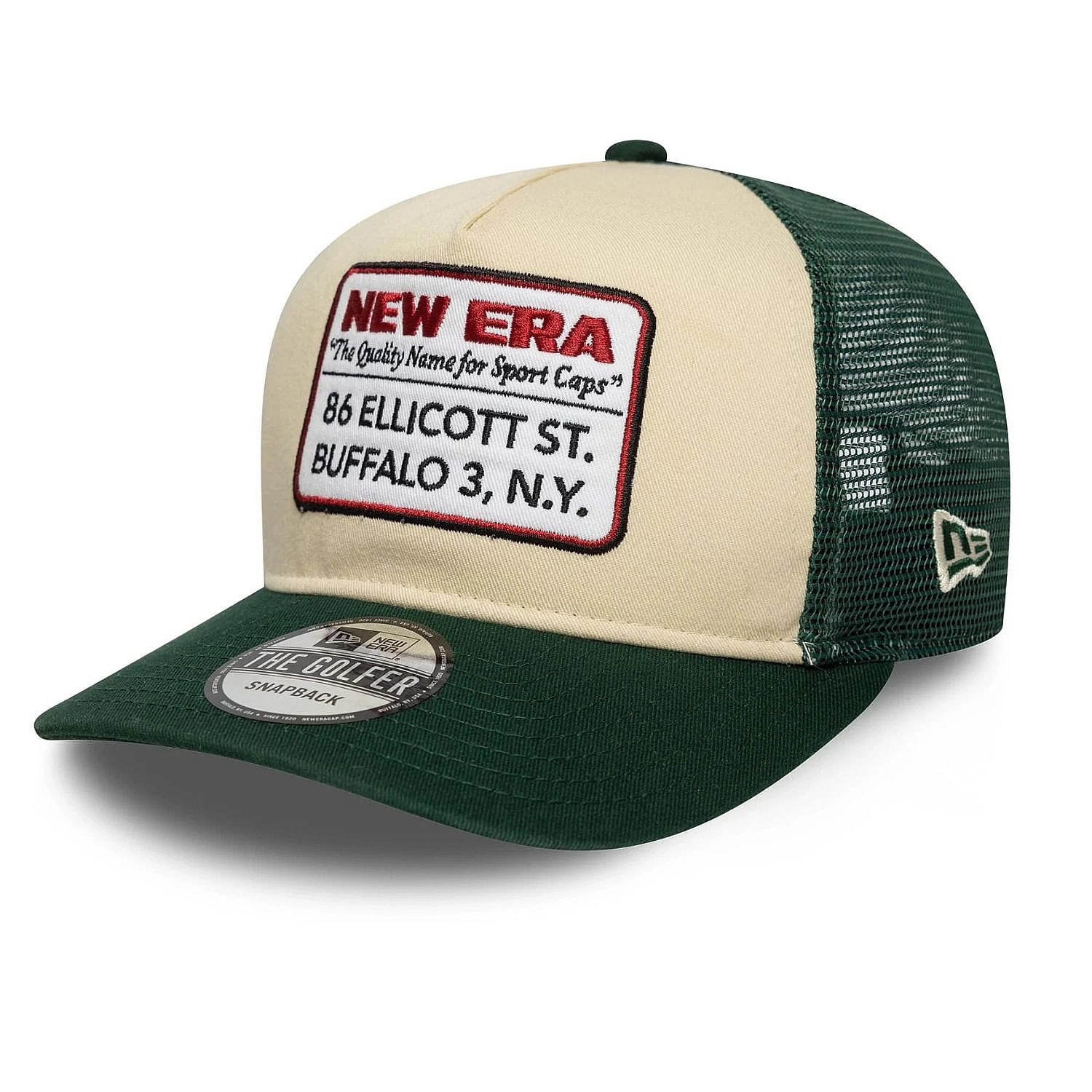 Kappe New Era 19T Patch Trucker Branded - Light Cream/Dark Green - men´s