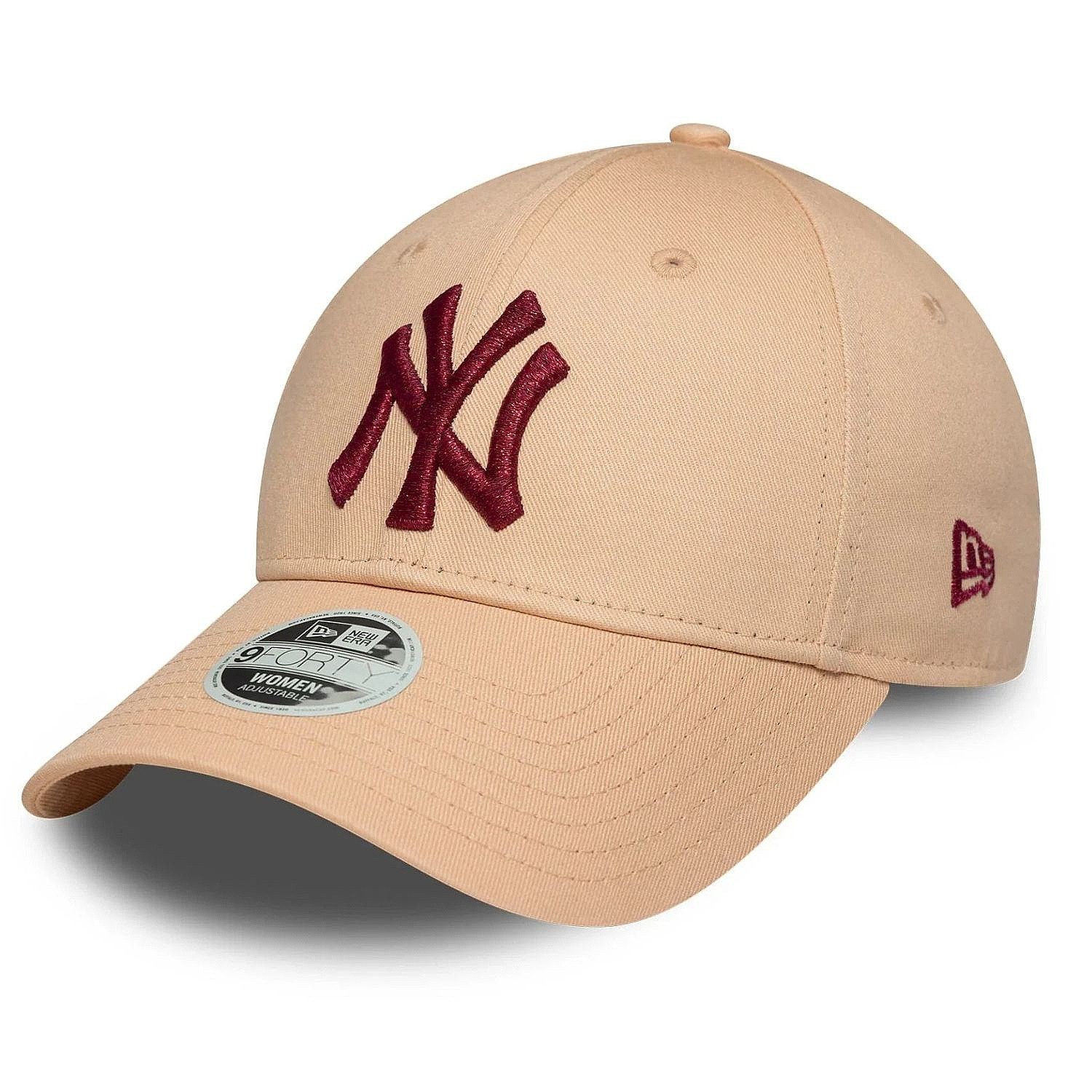 Kappe New Era 9FO Metallic Logo MLB New York Yankees - Powder Apricot/Metallic Burgundy - women´s