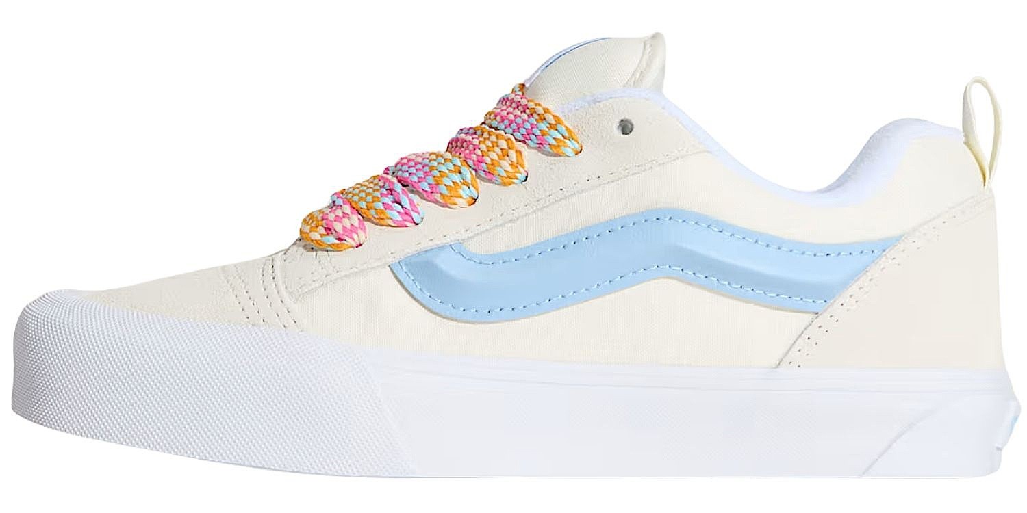 chaussures Vans Knu Skool - Oversized Lace White/Blue