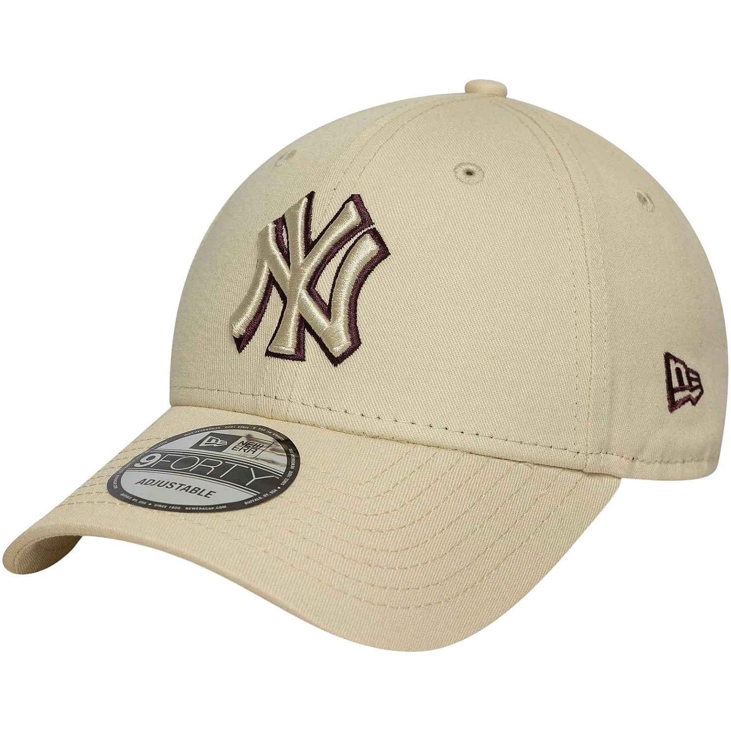 casquette New Era 9FO Tam Outline MLB New York Yankees - Light Cream/Frosted Burgundy - men´s