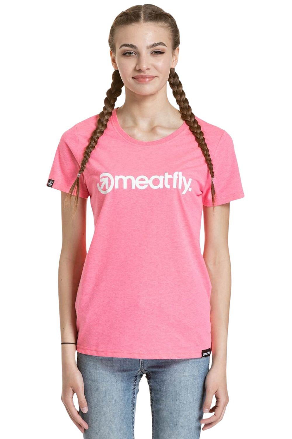 tričko Meatfly MF Logo - Neon Pink - women´s