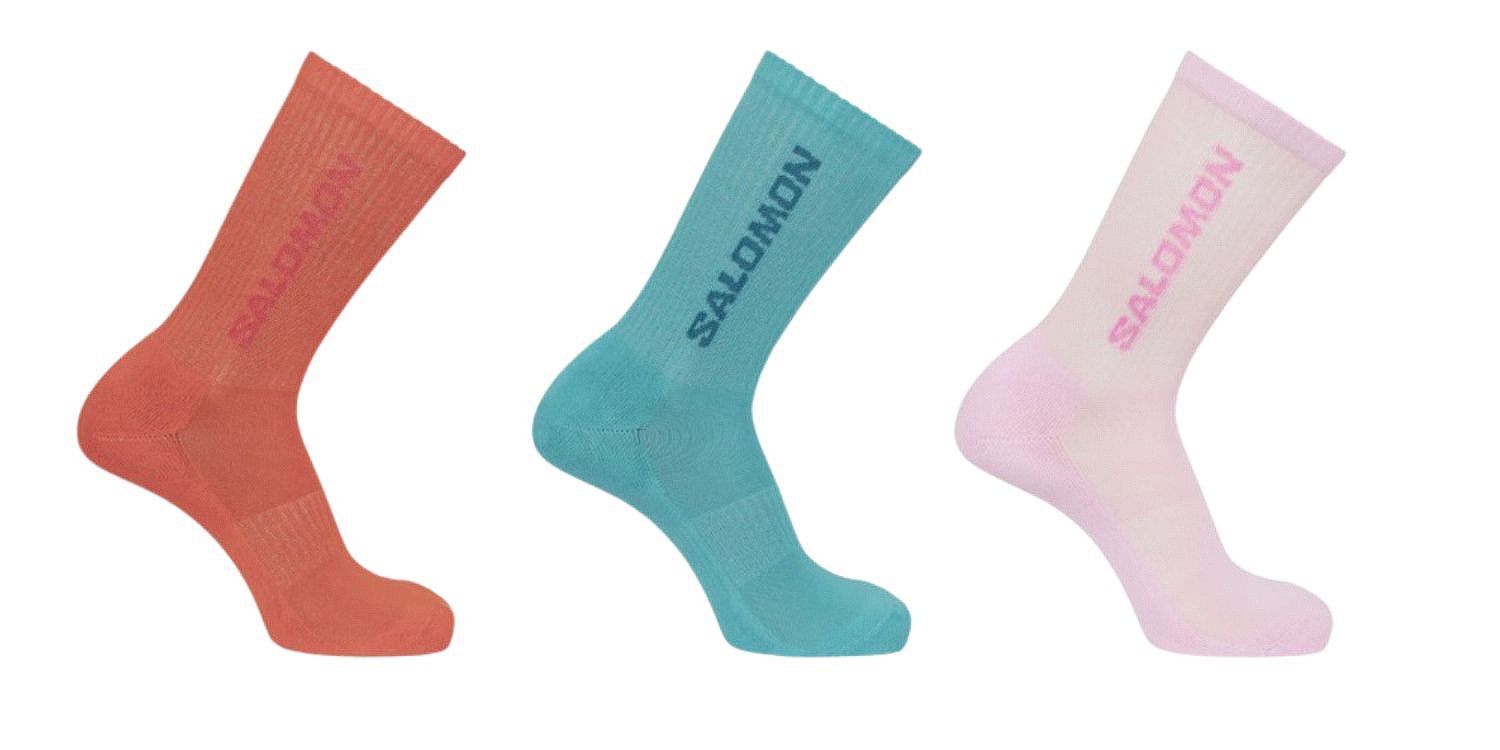 ponožky Salomon Everyday Crew 3 Pack - Blue Curacao/Red Orange/Fairy Tale