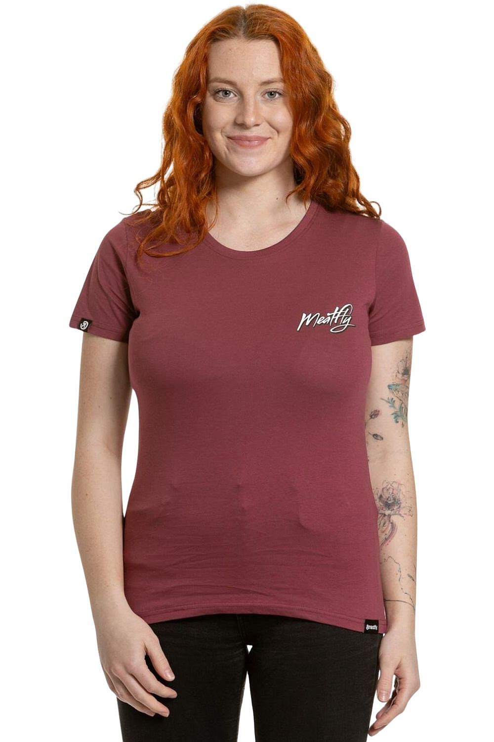 tričko Meatfly Shori - Dark Wine - women´s