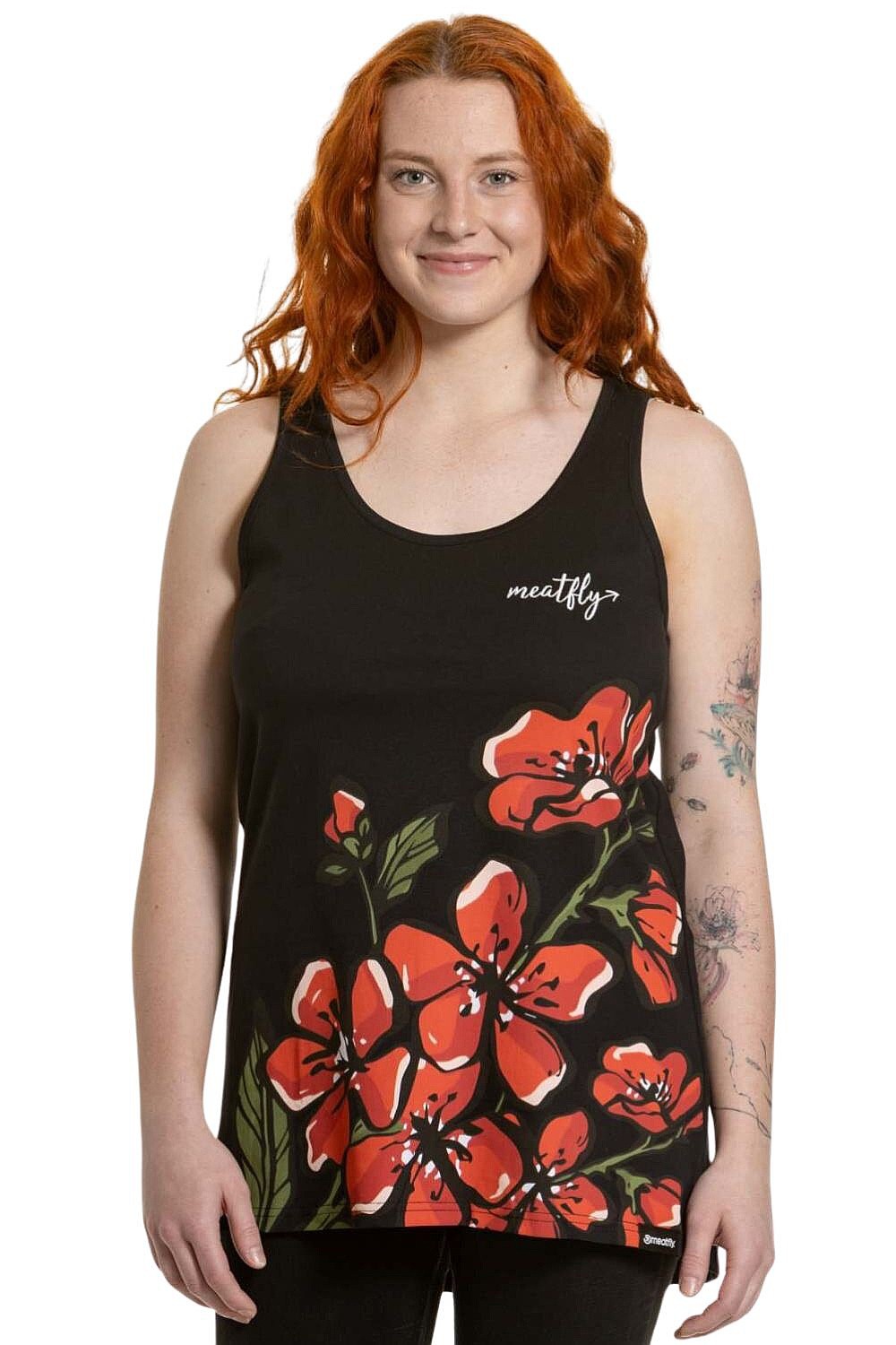 Unterhemd Meatfly Zoe - Red Flowers - women´s