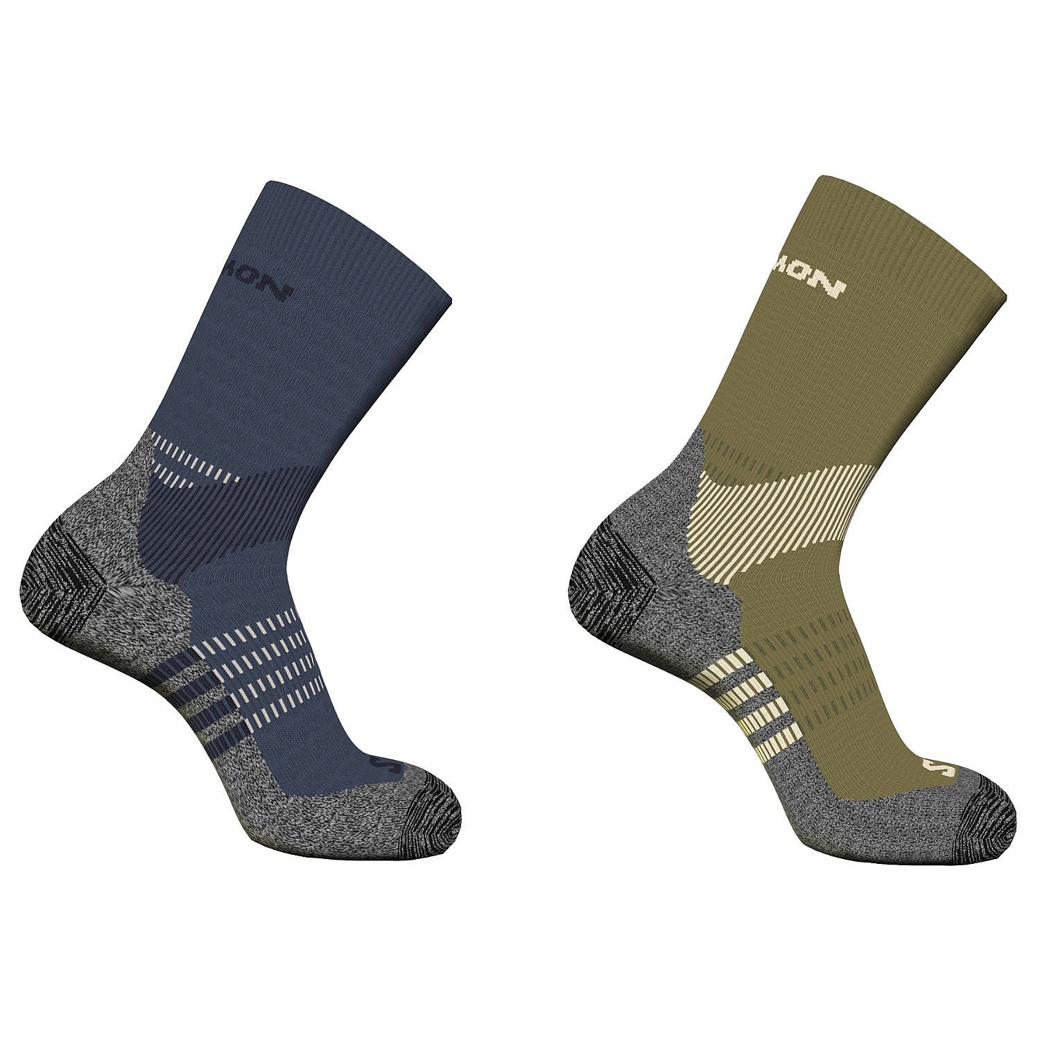 chaussettes Salomon X Ultra Access Crew 2 Pack - Ghothic Olive/Grisalle