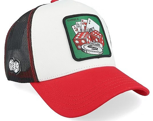 czapka z daszkiem Capslab Premium Trucker - Gamble/White/Red/Black