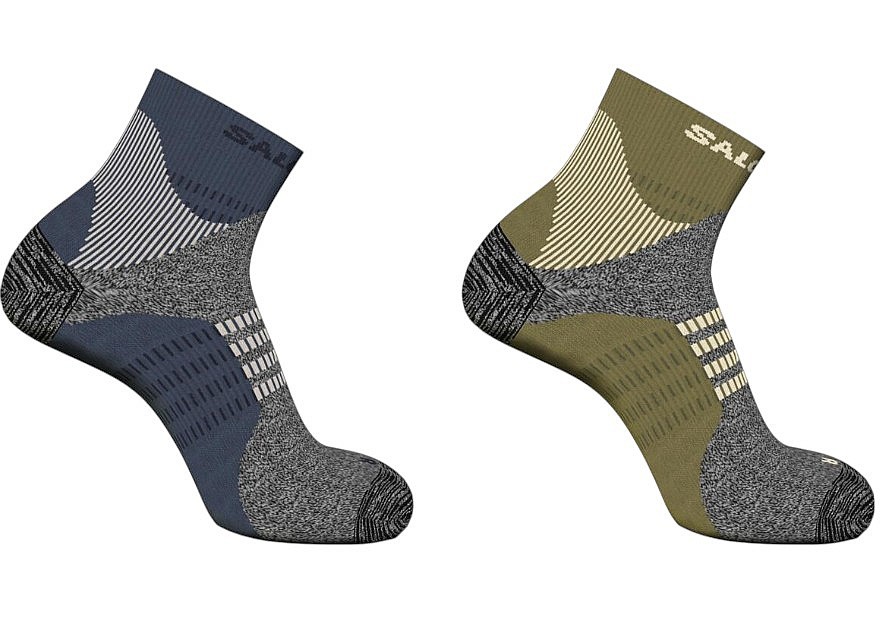 chaussettes Salomon X Ultra Access Quarter 2 Pack - Ghothic Olive/Grisalle