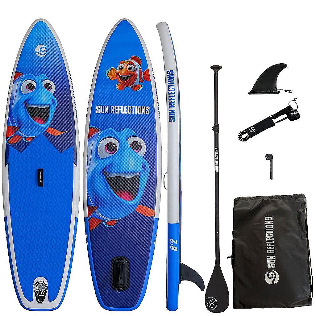 paddleboard Sun Reflections Kids 8'2"x2,6"x4" - Blue - unisex junior