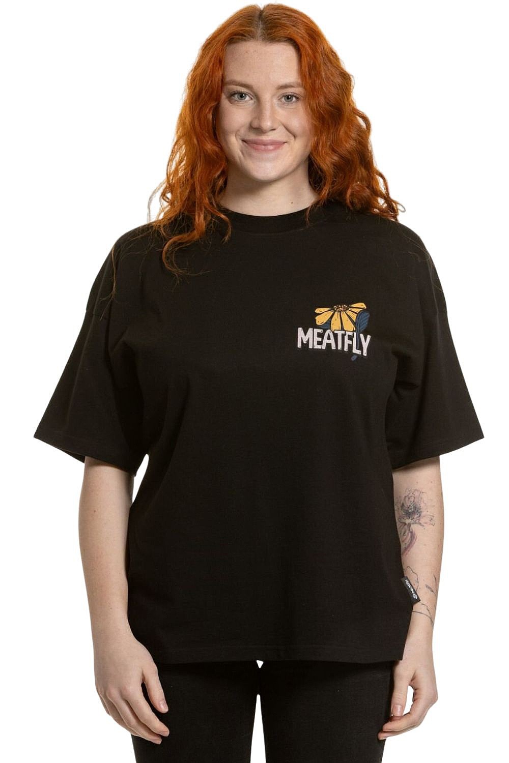T-shirt Meatfly Vexey - Black Flowers - women´s