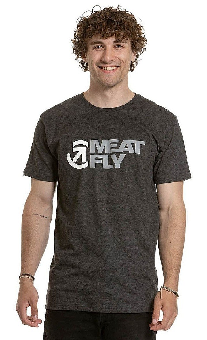 tričko Meatfly Revital - Black/Charcoal Heather - men´s