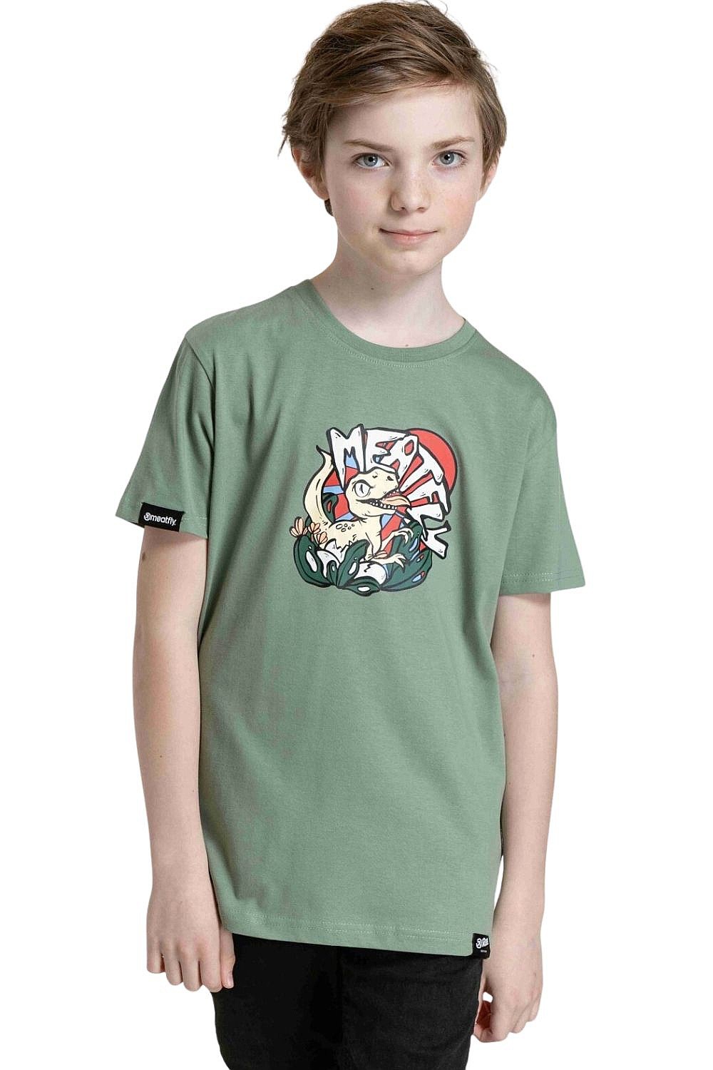 tričko Meatfly Dino - Olive - unisex junior