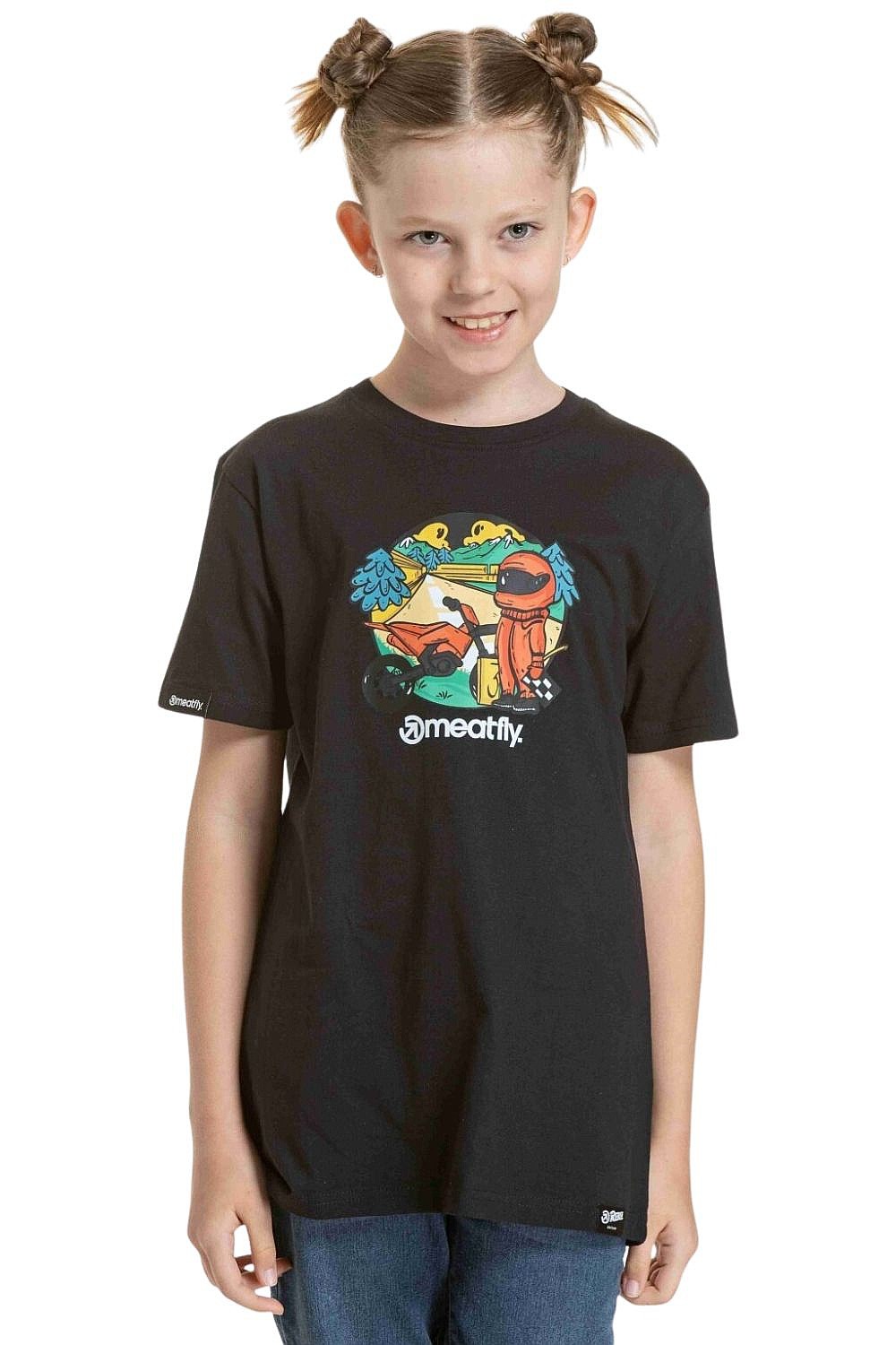 T-shirt Meatfly Moto - Black - unisex junior