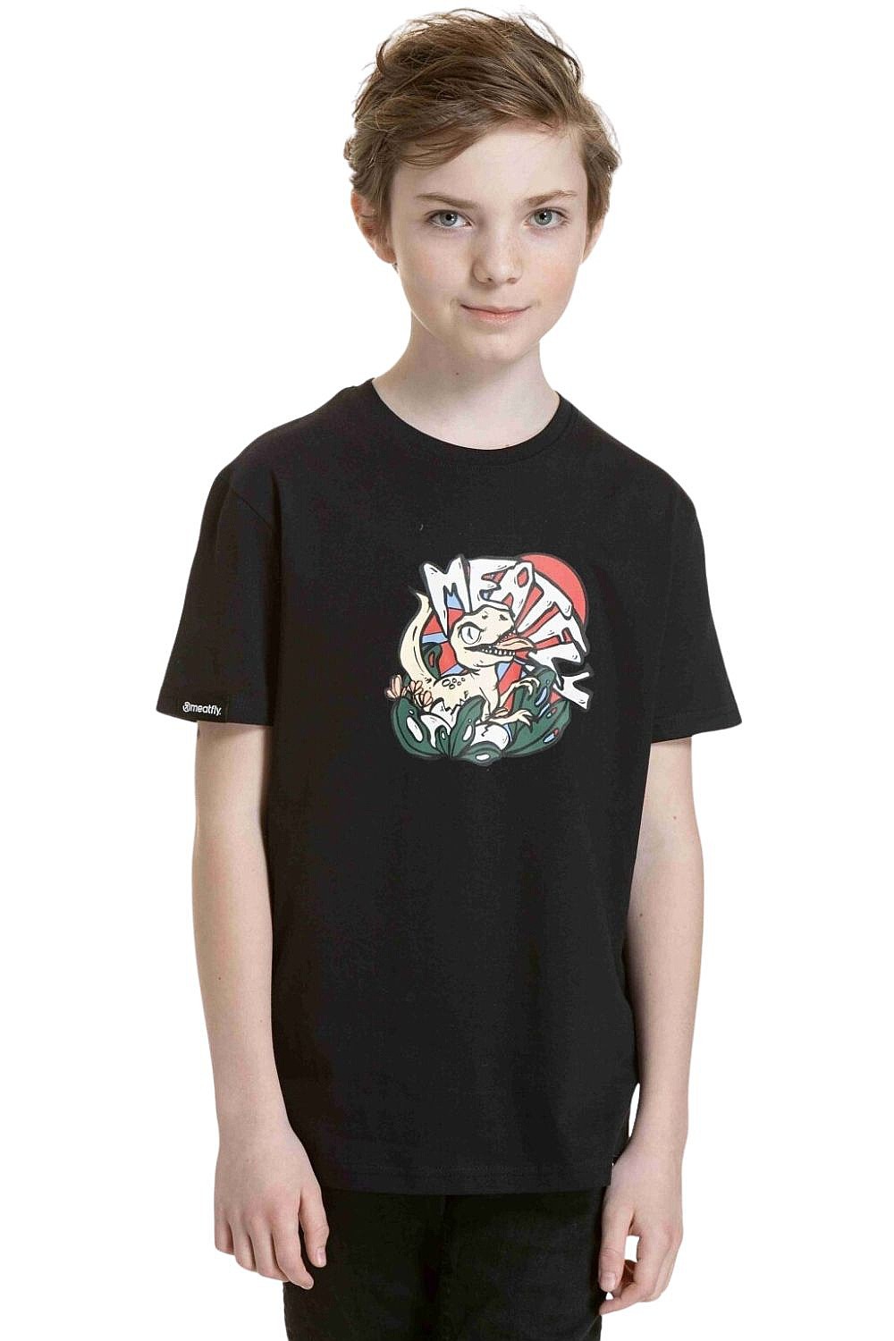 tričko Meatfly Dino - Black - unisex junior