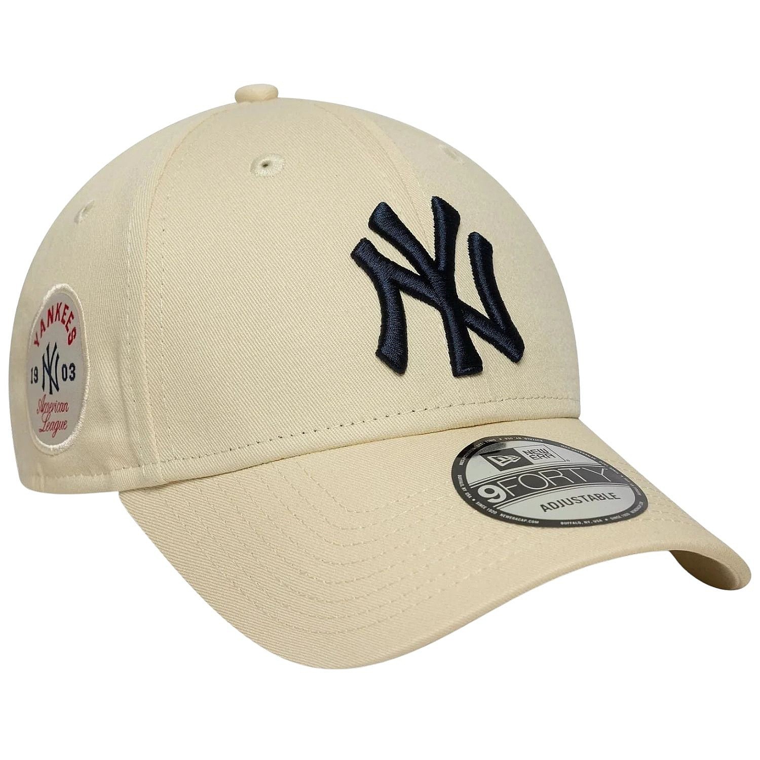 czapka z daszkiem New Era 9FO Side Patch MLB New York Yankees - Light Cream/Midnight Blue