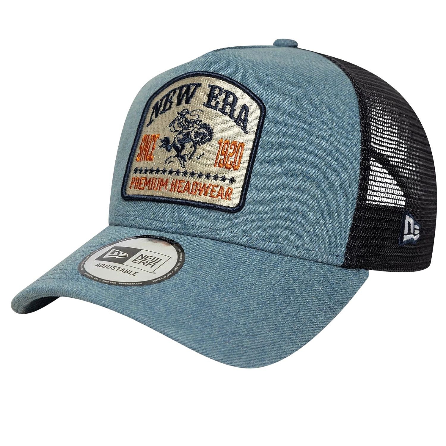 Kappe New Era 9FO AF Denim Patch Trucker Branded - Sky Blue/Navy - men´s