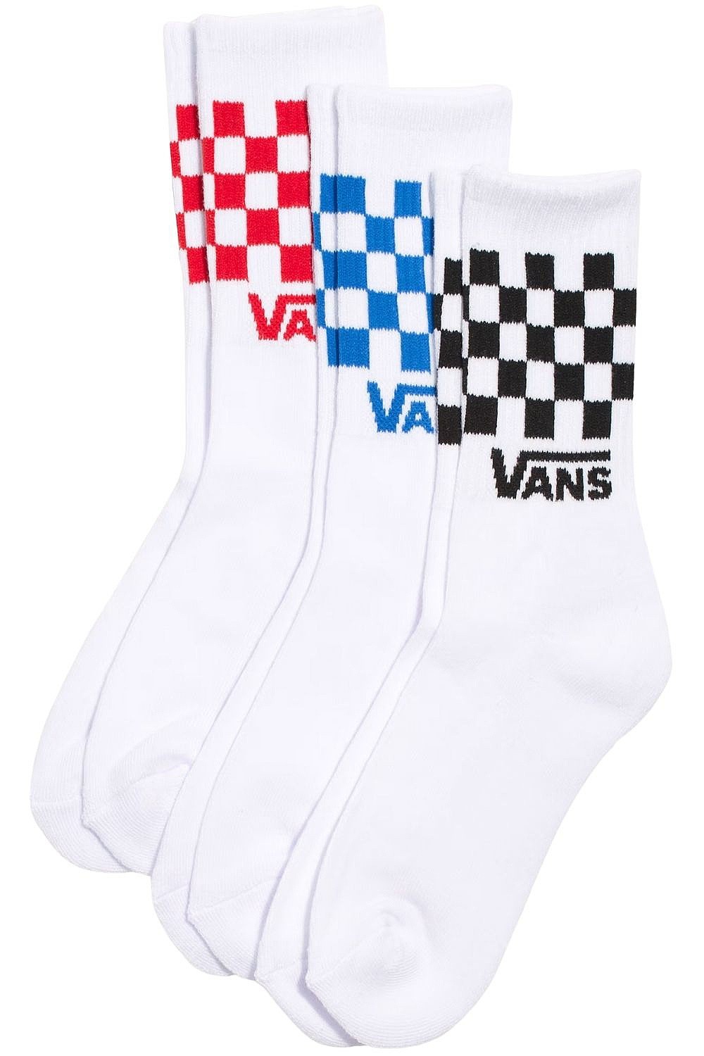 Socken Vans Classic Check Crew 3 Pack - Checkerboard White - unisex junior