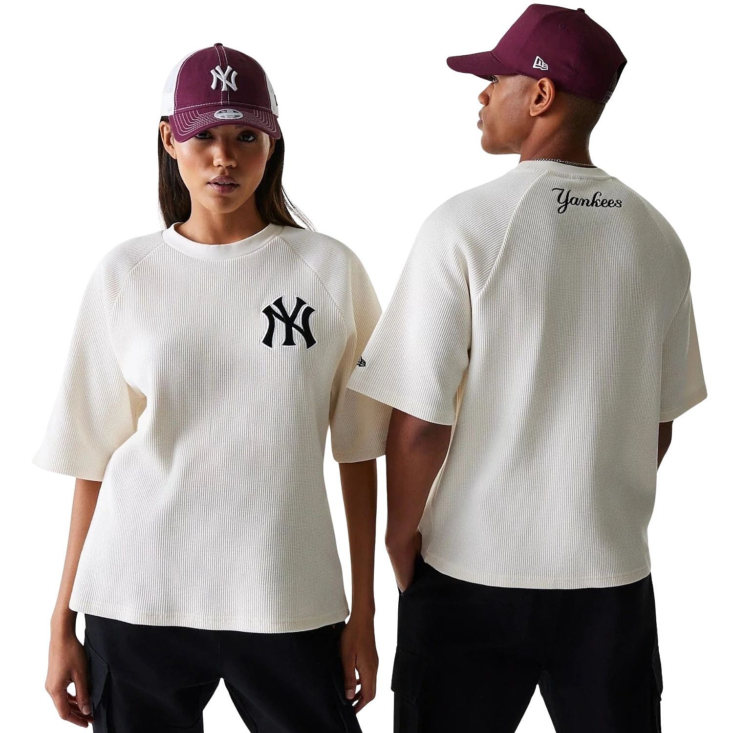 tričko New Era Waffle MLB New York Yankees - Off White