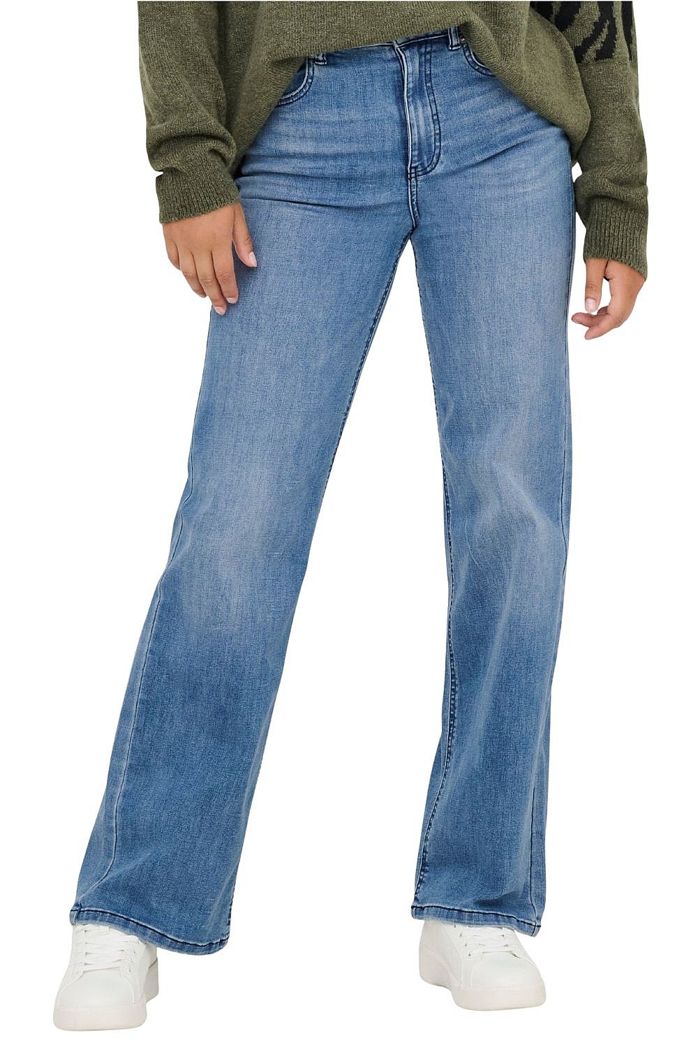 dżinsy ONLY Juicy Wauw High Waist Wide Noos - Medium Blue Denim