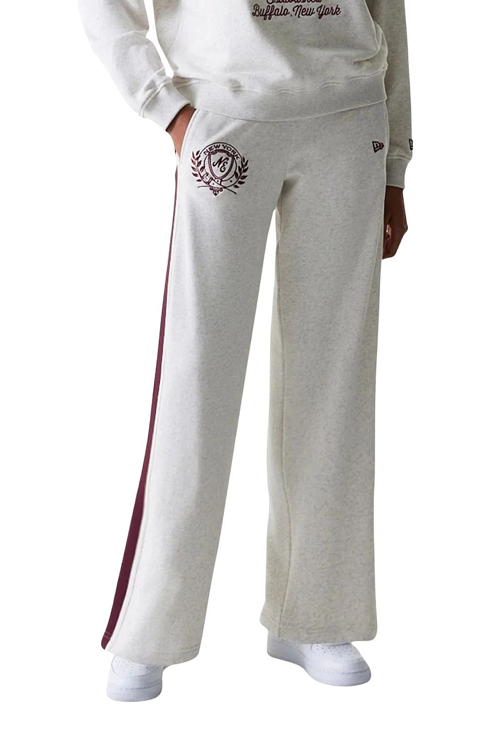 tepláky New Era Straight Branded - Ecru Gray Heather - women´s