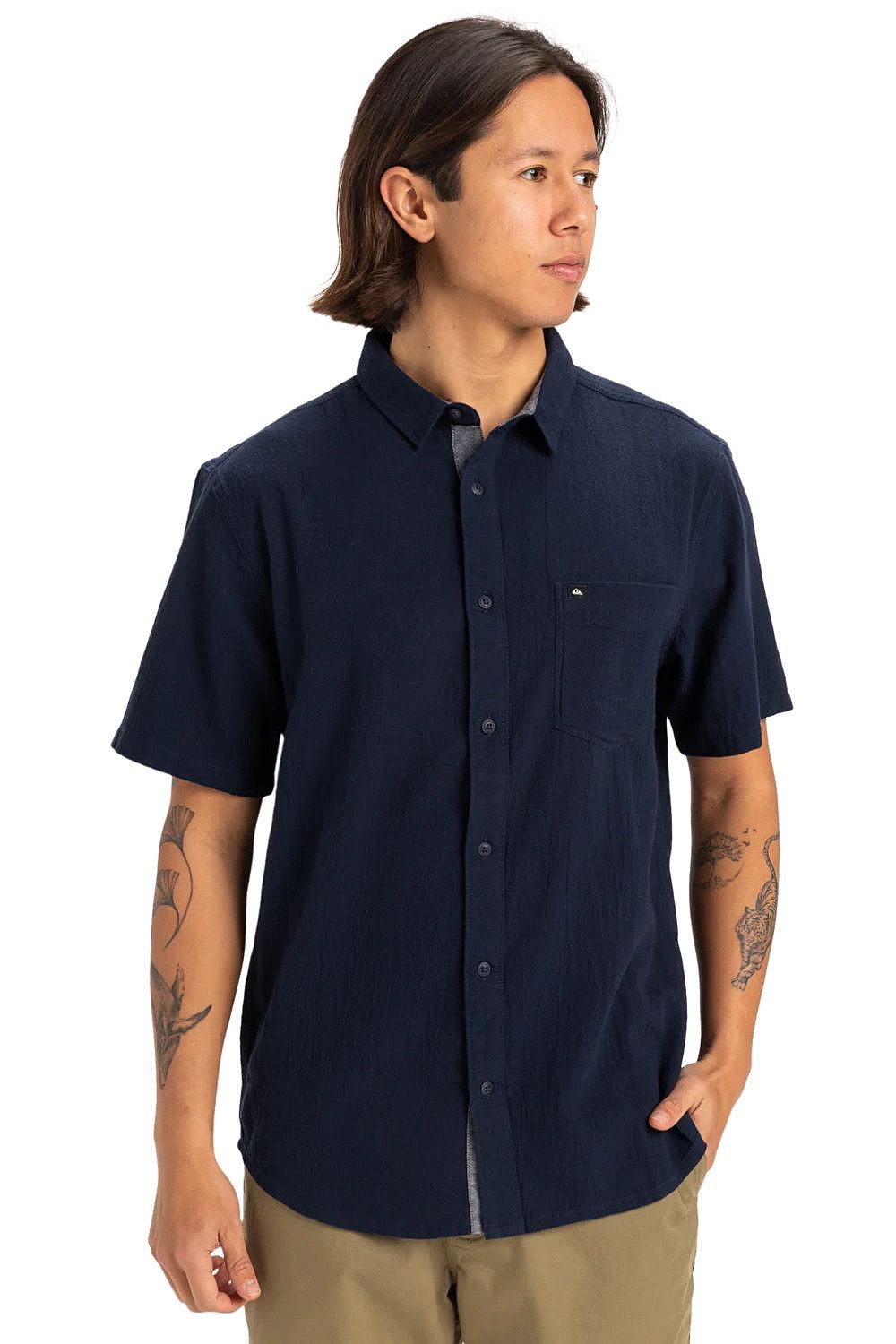 camicia Quiksilver Time Box - KTP0/Dark Navy - men´s