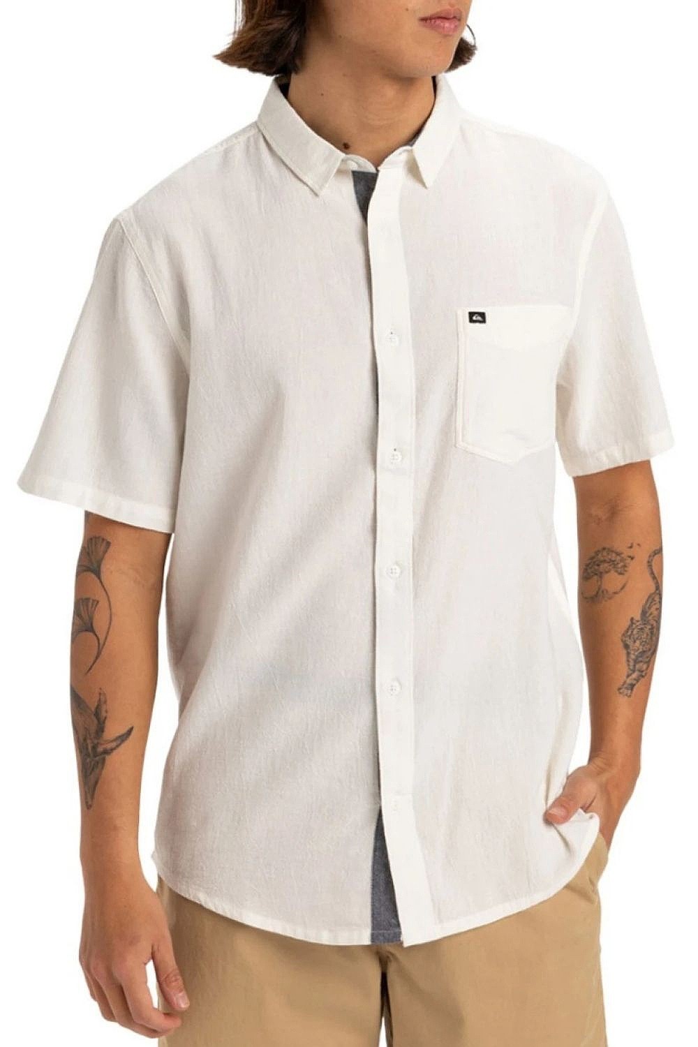 camicia Quiksilver Time Box - WBK0/Snow White - men´s