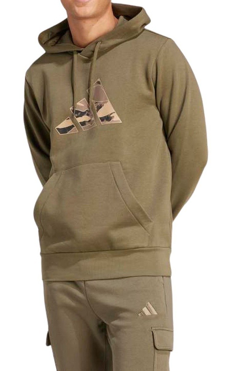 mikina adidas Performance Camo 3B Hoodie - Olive Stripe - men´s