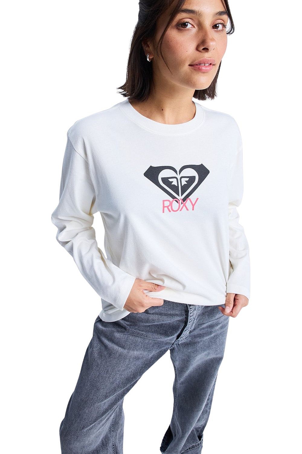 tričko Roxy Hangloose Art LS - WBS0/Egret - women´s