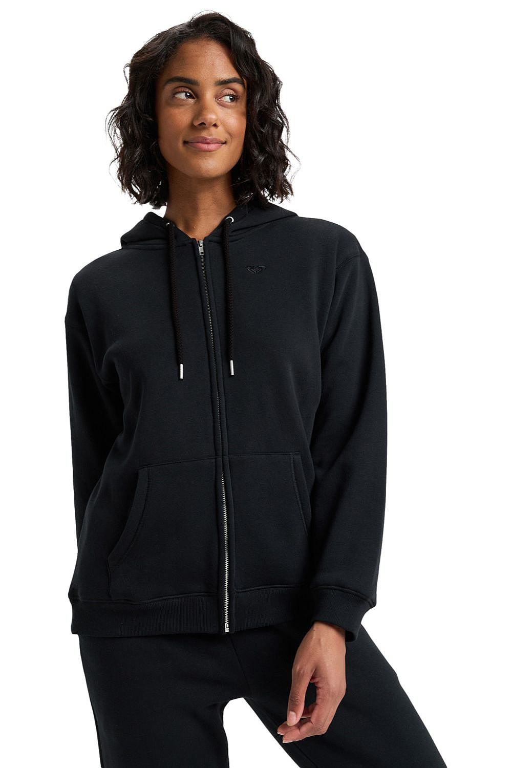mikina Roxy Surf Stoked Brushed Zip - KVJ0/True Black - women´s