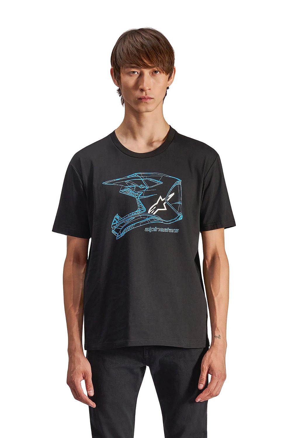 T-Shirt Alpinestars MX Helmet CSF - Black/Blue - men´s
