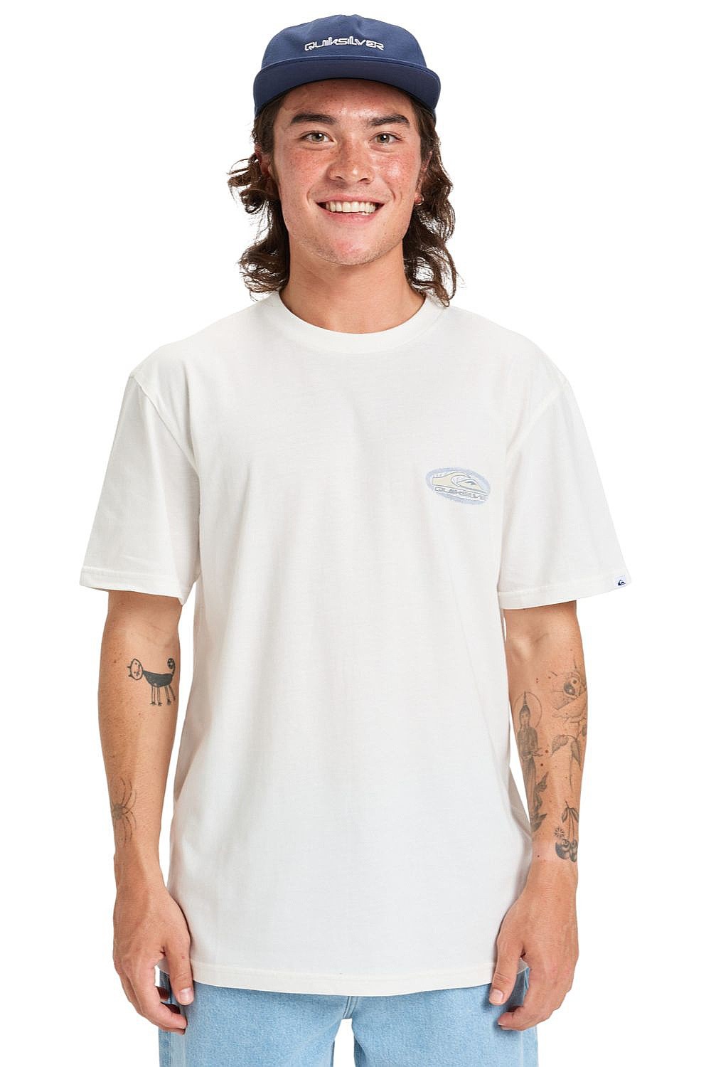 tričko Quiksilver Evo Border Lines - WBK0/Snow White - men´s