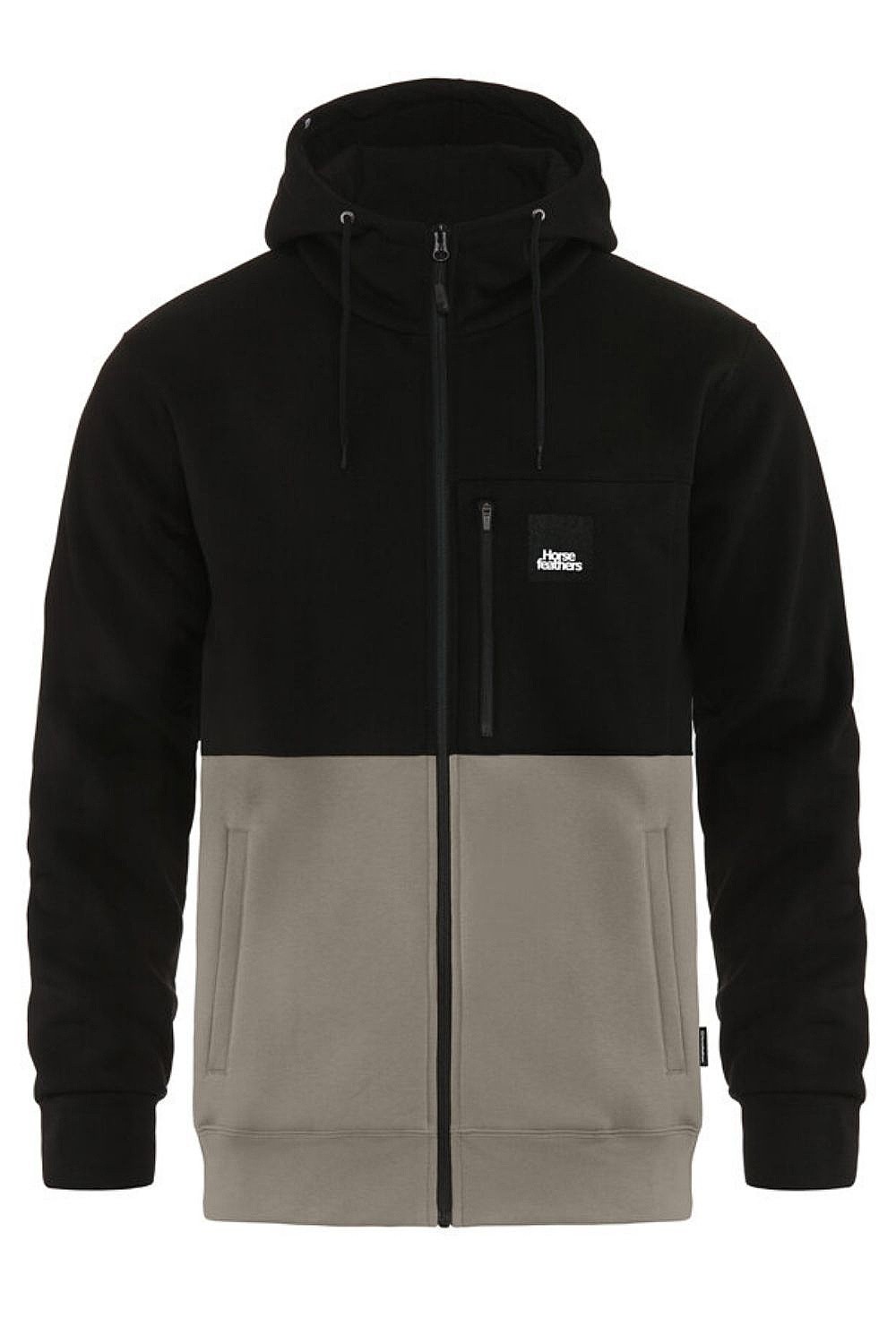 Sweatshirt Horsefeathers Vick Zip - Black/Taupe - men´s