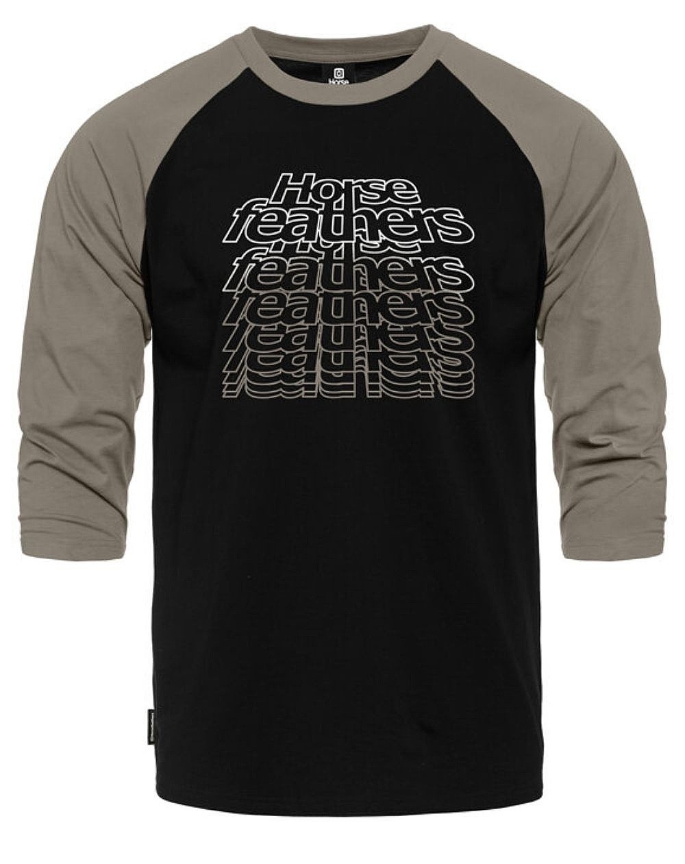 tričko Horsefeathers Rollin Raglan - Black/Taupe - men´s