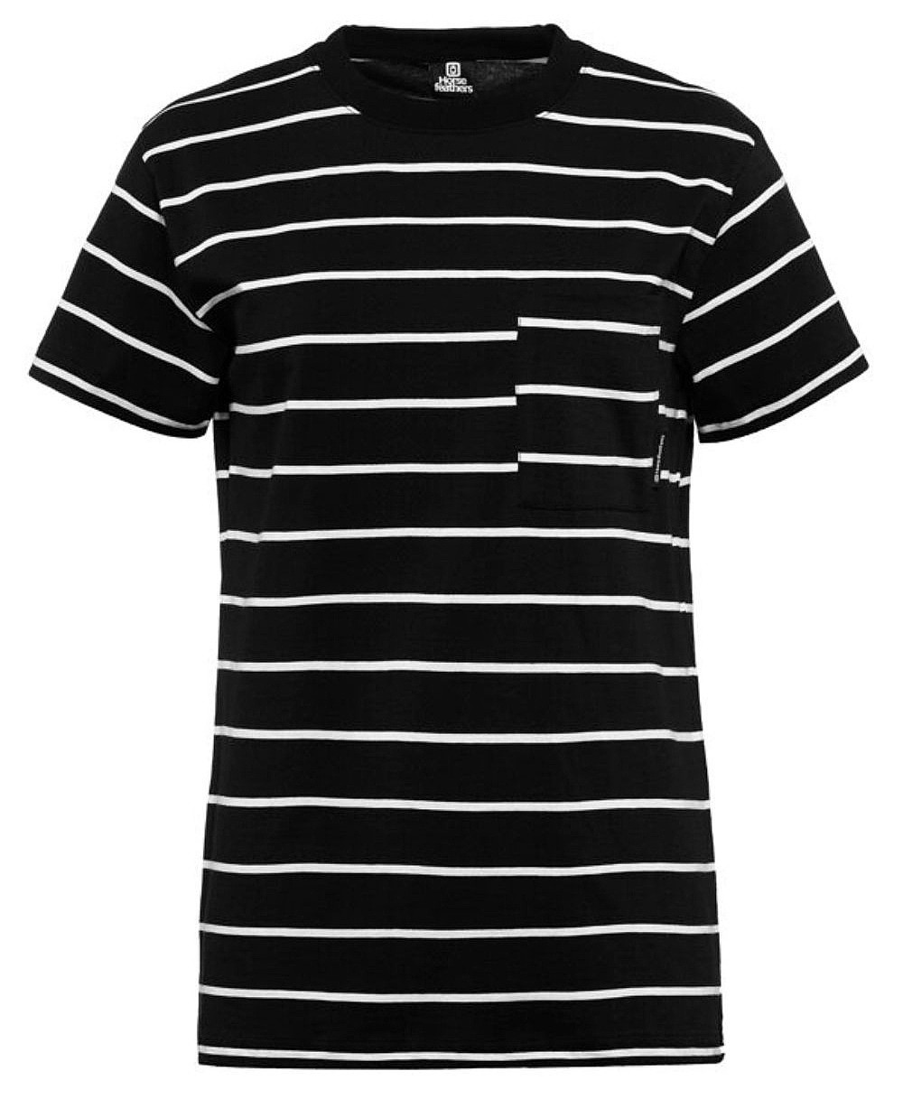tričko Horsefeathers Pyper Top Pocket - Black Stripes - women´s