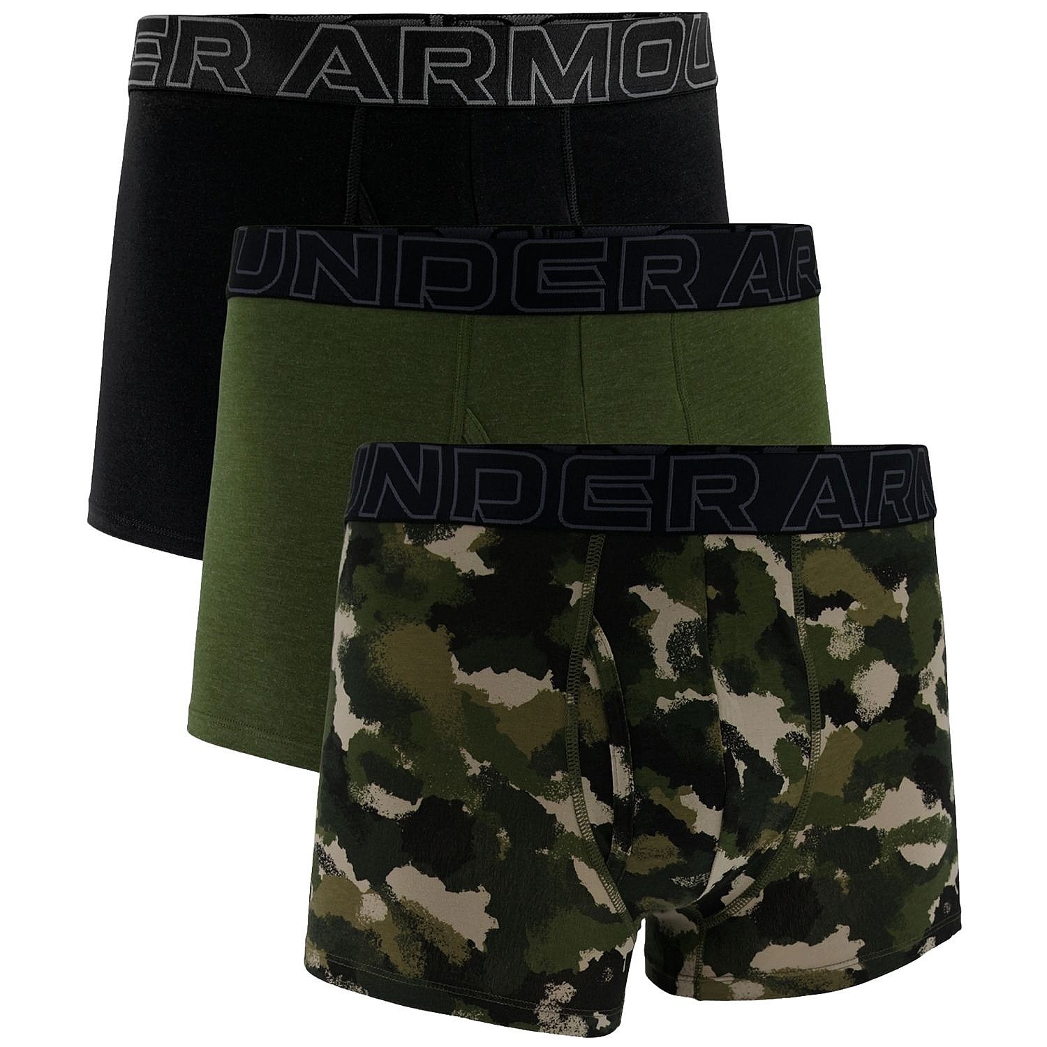 short Under Armour Performance Cotton Novelty 3in 3 Pack - Marine OD Green - men´s