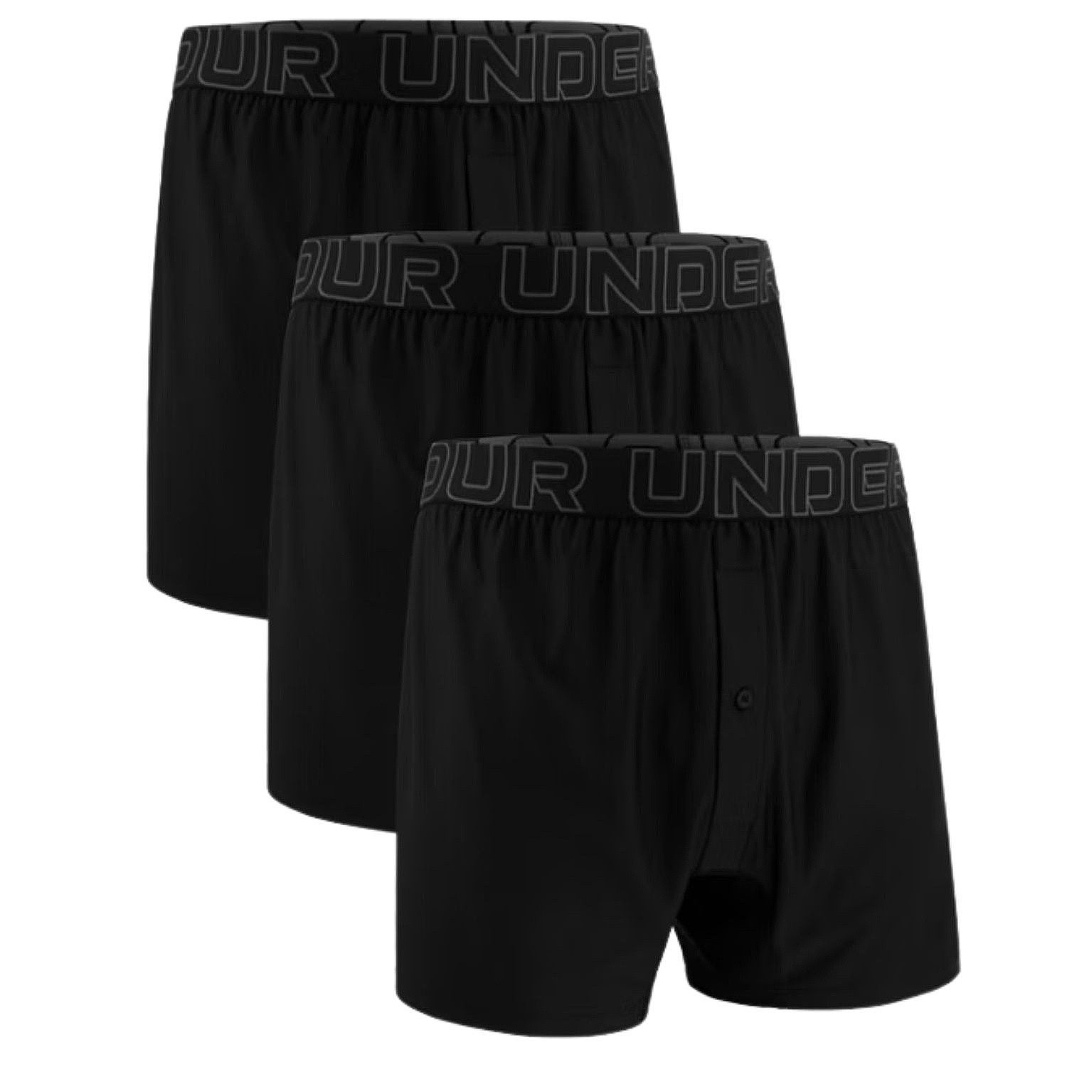 trenírky Under Armour Lounge Tech Mesh Boxer 6in 3 Pack - Black - men´s