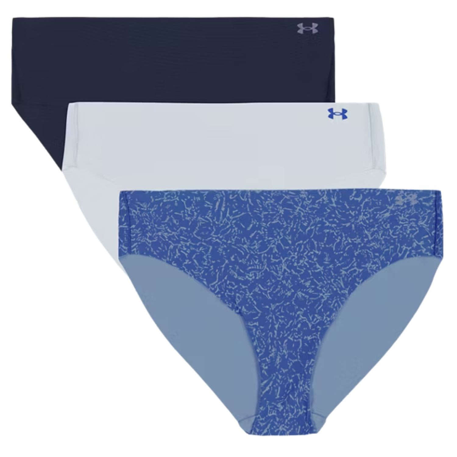 kalhotky Under Armour Pure Stretch No Show Printed Bikini 3 Pack - Blue Atlantis