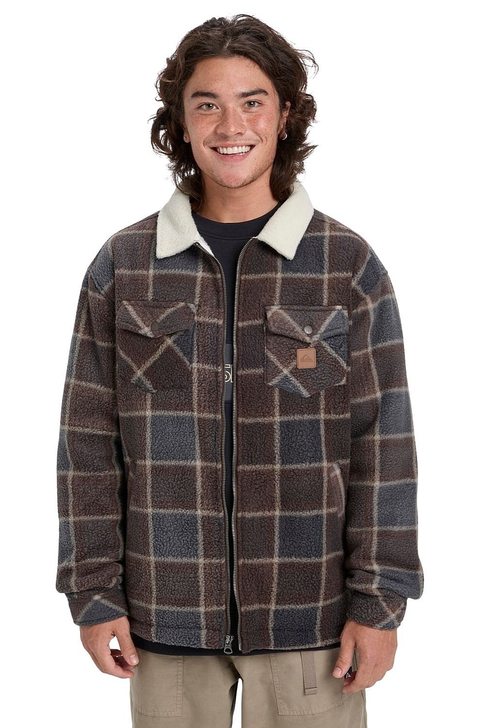 куртка Quiksilver Sherpa - CSD6/Chocolate Brown Chalok Checker - men´s