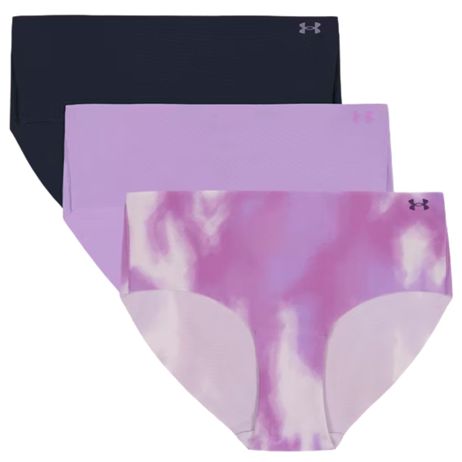 kalhotky Under Armour Pure Stretch No Show Hipster Printed 3 Pack - Violet Void