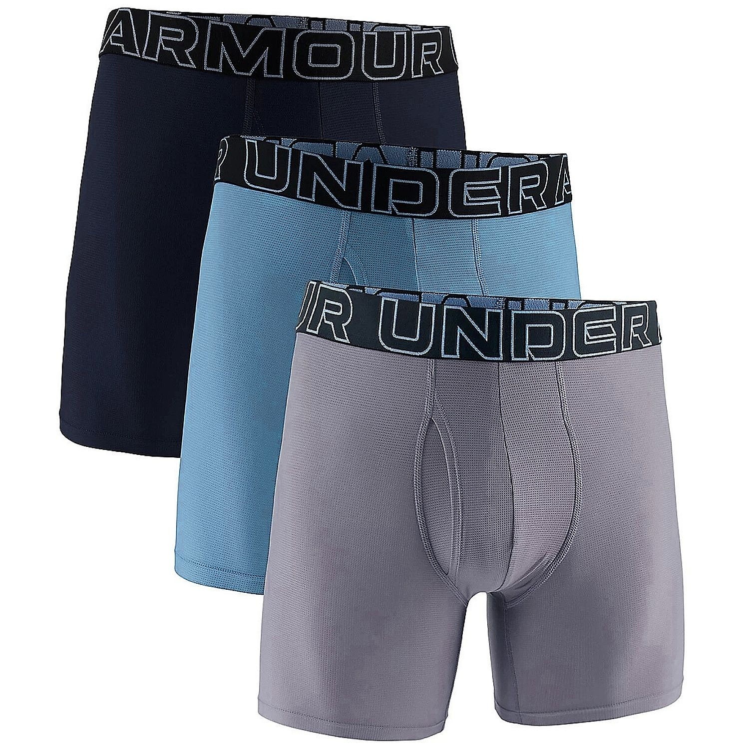 trenírky Under Armour Perf Tech Mesh 6in 3 Pack - Titan Gray - men´s