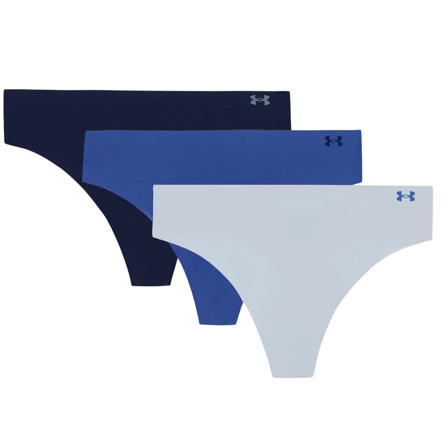 Slip Under Armour Pure Stretch No Show Thong 3 Pack - Blue Calm - women´s